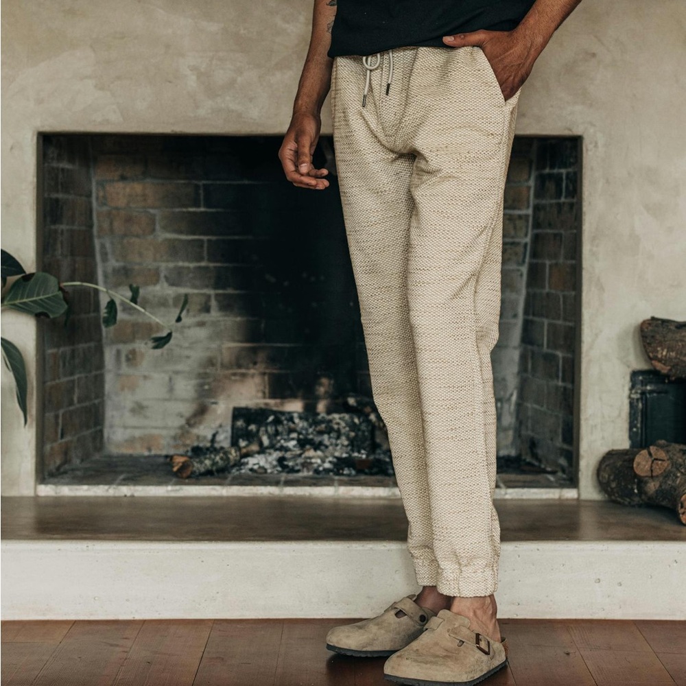 NWT Taylor Stitch The Apres Pant in Natural Sashiko Size M.